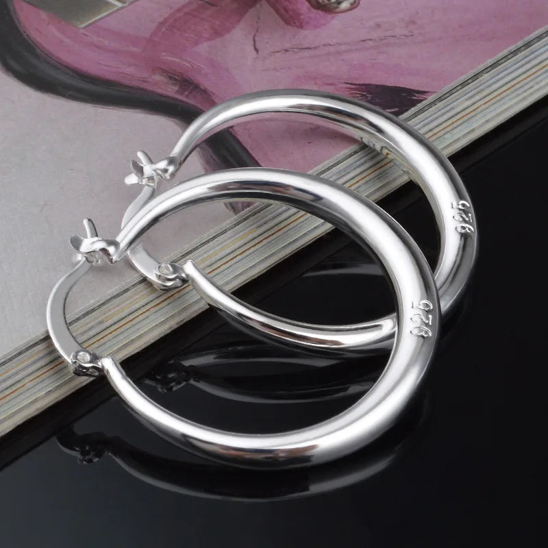Wholesale Fashion Jewelry 925 Sterling Silver Earrings Smooth Round Earrings, Women'S Jewelry Gifts