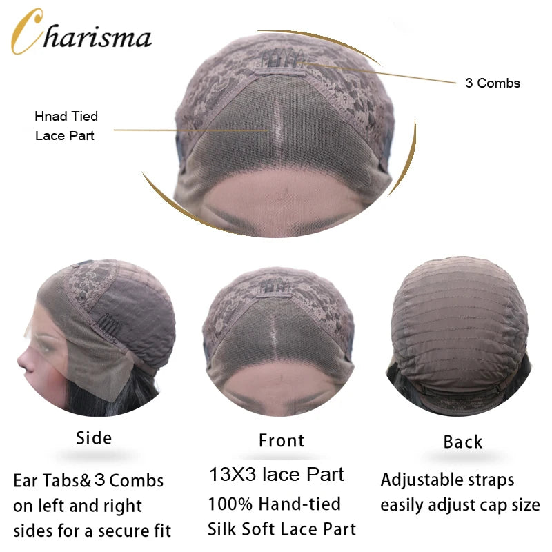 Charisma Synthetic Lace Front Wig Purple Color Short Wigs For Women Heat Resistant Natural Hairline Cosplay Wigs Short Bob Style