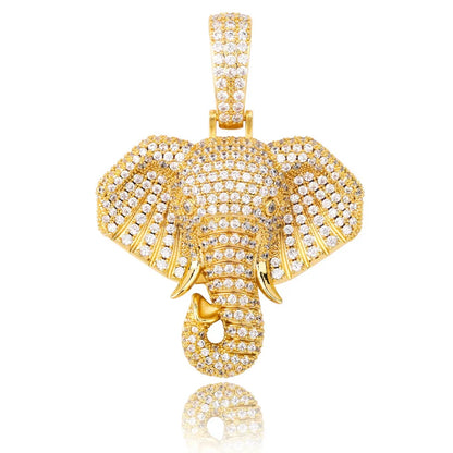 TOPGRILLZ Iced Out Cubic Zircon Bling Animal Elephant Necklace & Pendant Men Women Hip Hop Rock Jewelry CZ Necklace For Gifts