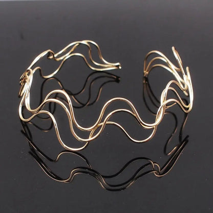 MANILAI Metal Torque Choker Necklace Punk Wide Alloy Collars Statement Necklace For Women Fashion Accessories Jewelry