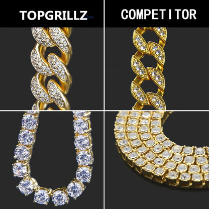 TOPGRILLZ Iced Out Cubic Zircon Bling Animal Elephant Necklace & Pendant Men Women Hip Hop Rock Jewelry CZ Necklace For Gifts