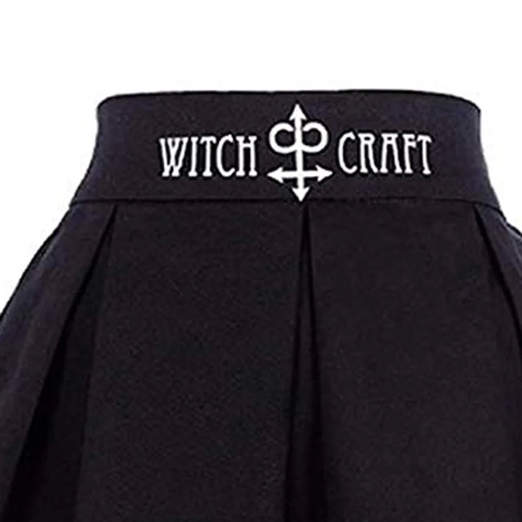 Goth Skirts Women 2022 Gothic Punk Pleated Mini Skirt Rock Girls Witchcraft Moon Magic Spell Symbols Skirt jupe юбка