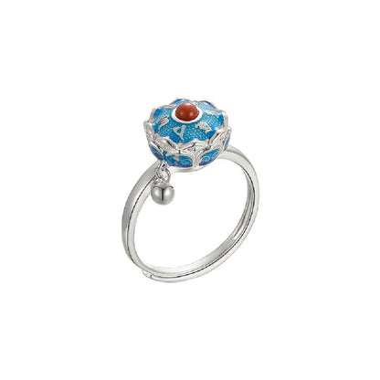 Vintage Spinner Rings Jewelry For Women Finger Ring women's Rings Trend Rotatable Lotus Anti Stress Buddhism Ring Anillos Mujer