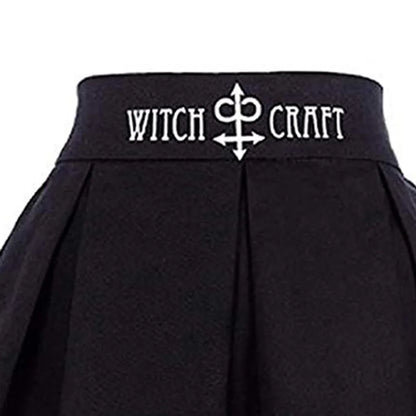 Goth Skirts Women 2022 Gothic Punk Pleated Mini Skirt Rock Girls Witchcraft Moon Magic Spell Symbols Skirt jupe юбка