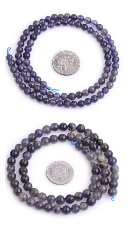 AAA Sapphires Blue Natural Stone Cordierite/Iolite/Dichroite Round Loose Spacer Beads For Jewelry Making Strand 15 Inch 6 8 10mm