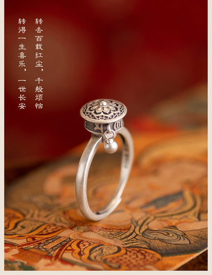 Vintage Spinner Rings Jewelry For Women Finger Ring women's Rings Trend Rotatable Lotus Anti Stress Buddhism Ring Anillos Mujer
