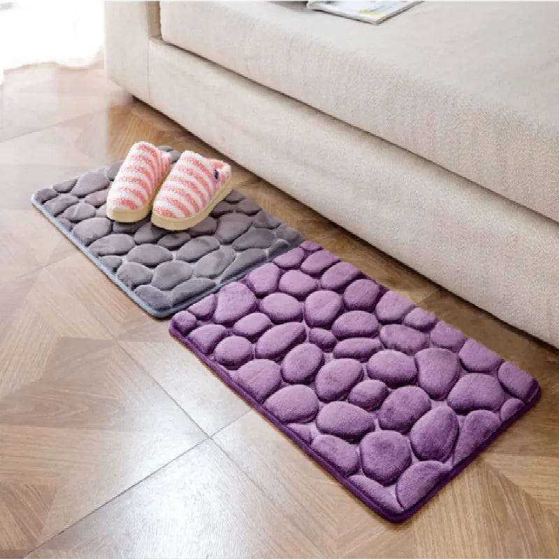 40*60CM Coral Fleece Bathroom Memory Foam Rug Kit Toilet Pattern Bath Non-slip Mats Floor Carpet Set Mattress for Bathroom Decor