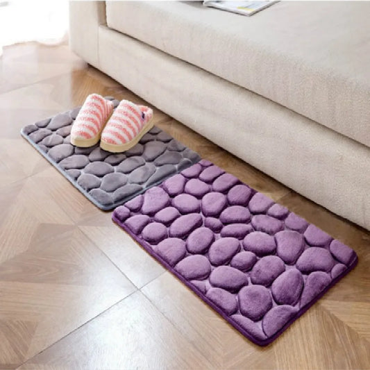 40*60CM Coral Fleece Bathroom Memory Foam Rug Kit Toilet Pattern Bath Non-slip Mats Floor Carpet Set Mattress for Bathroom Decor
