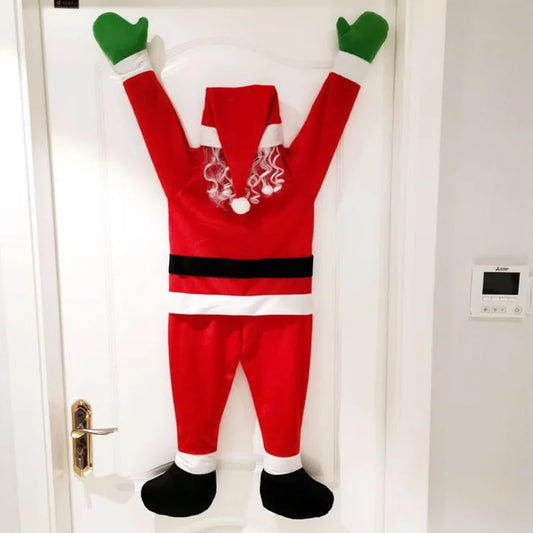 Marry Christmas Santa Claus Hanging Doll Window Navidad Christmas Tree Ornament Xmas Outdoor Door Wall Decoration New Year 2022