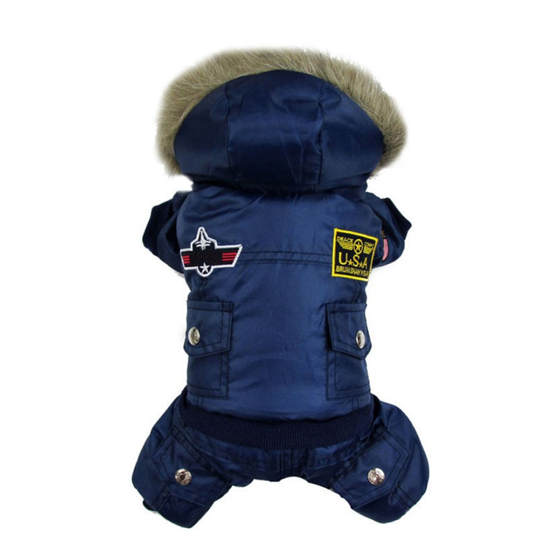 Winter Warm Dog Clothes Fleece Dog Coat Pet Hooded Jumpsuit For Small Medium Dog Cats Super Thicken Dog Jacket Pet Overalls