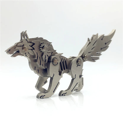 3D Metal Model Chinese Zodiac Dinosaurs western fire dragon  DIY Assembly models Toys Collection Desktop For Adult