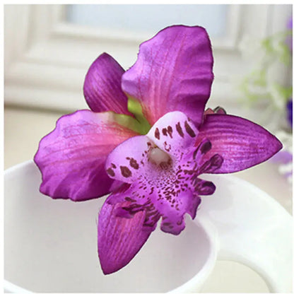 1PC Women Chic Fashion Flowers Hair Clips Gift Sand Beach Colorful Handmade Butterfly Orchid Vacation Hair Accessories
