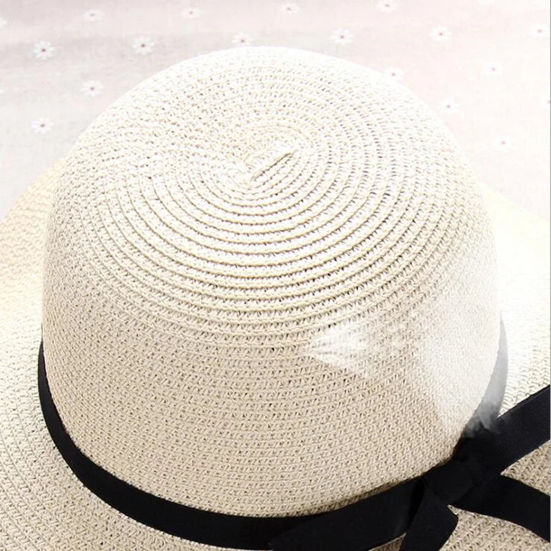 summer straw hat women big wide brim beach hat sun hat foldable sun UV protection panama hat bone chapeu feminino
