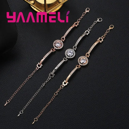New Crystal Royal Style Punk Bangles Women's Jewelry Premium Bracelet Bride Love Jewelry Bracelet Wedding Gift Top Quality