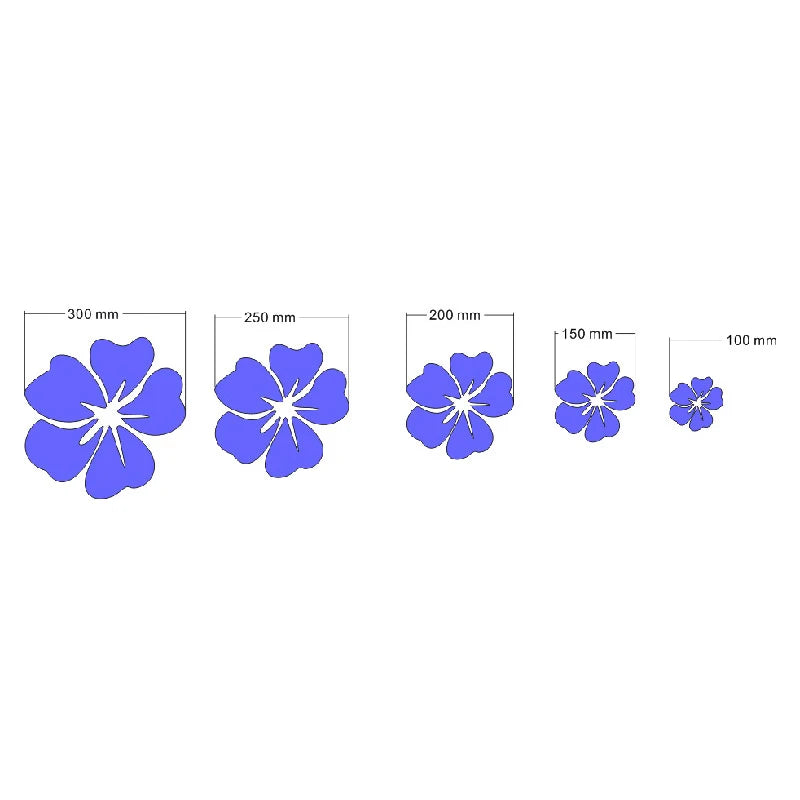 5 pcs Flower Pattern Wall Sticker Home Decor 3D Wall Decal Art DIY Mirror Wall Stickers Living Room Decoration Silver/Gold