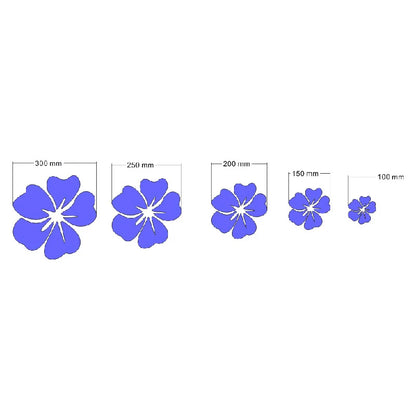 5 pcs Flower Pattern Wall Sticker Home Decor 3D Wall Decal Art DIY Mirror Wall Stickers Living Room Decoration Silver/Gold