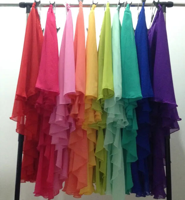 2023 Summer women's fashion Rainbow color irregular skirts,candy color ruffles chiffon skirts,sexy skirts