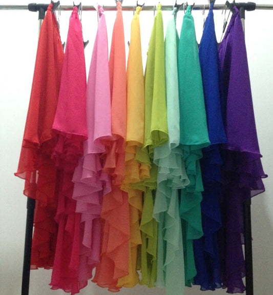 2024 Summer women's fashion Rainbow color irregular skirts,candy color ruffles chiffon skirts,sexy skirts