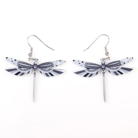 Fashion Dangle Dragonfly Earrings Acrylic Long Drop Earring New Arrival 2015 Spring Summer Style For Girls Women Jewelry