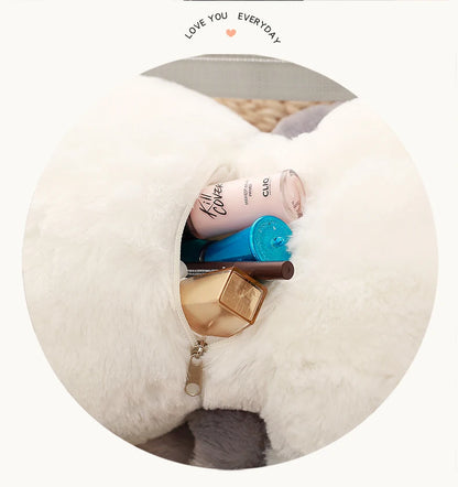 Wholesale cute cartoon rabbit shoulder bag shoulder bag furry toy backpack children's holiday gift Christmas gift