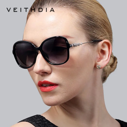 VEITHDIA  Sunglasses Gradient Vintage Retro TR90 Women's Sun Glasses Polarized UV400 Ladies Fashion Eyewear For Female 7026