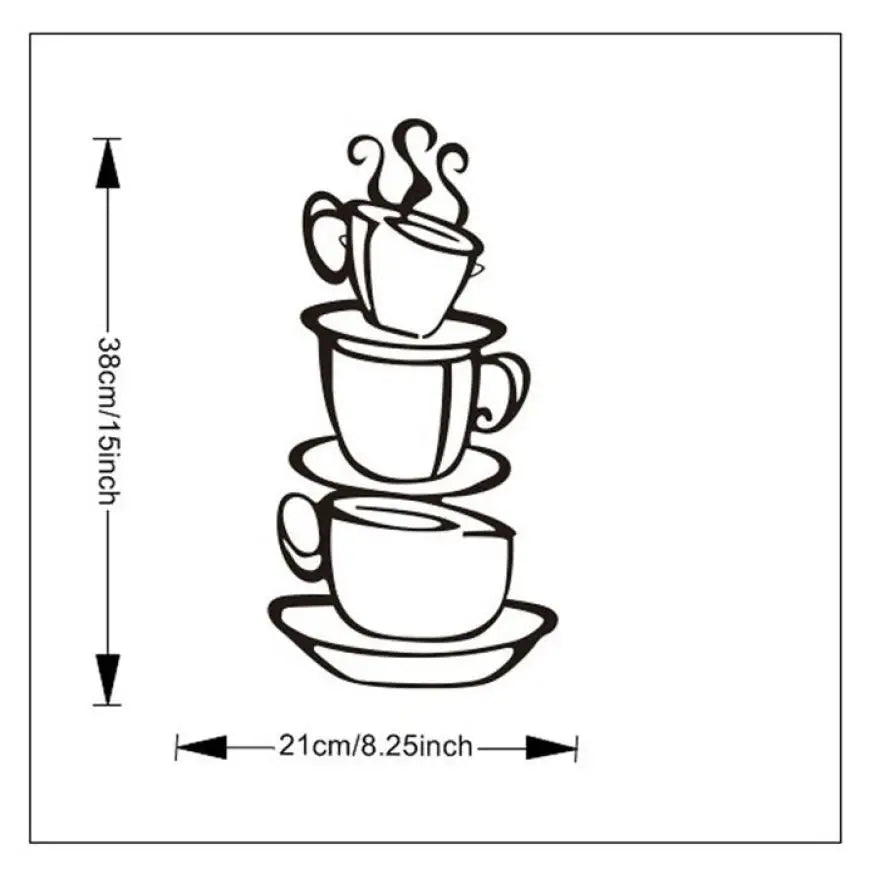 wall stickers home decor Removable DIY Kitchen Decor Coffee House Cup Decals Vinyl Wall Sticker muurstickers pegatinas de pared