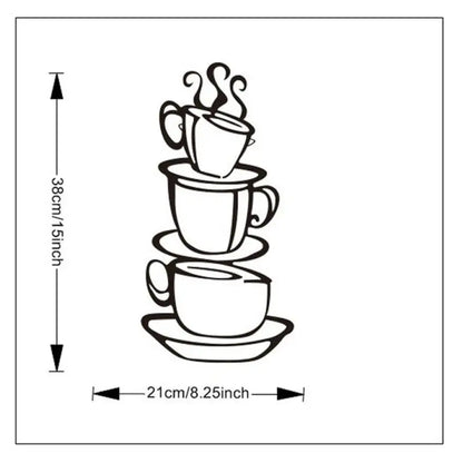 wall stickers home decor Removable DIY Kitchen Decor Coffee House Cup Decals Vinyl Wall Sticker muurstickers pegatinas de pared