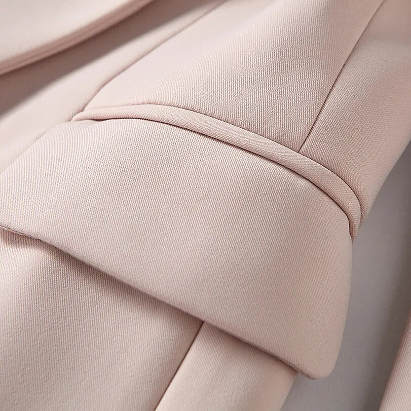 HIGH QUALITY New Fashion 2023 Baroque Designer Blazer Women's Long Sleeve Double Breasted Metal Lion Buttons Blazer Jacket Outer