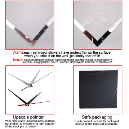 Wall Clock Quartz Sale Home Decoration Water Needle Modern Acrylic Mirror Stickers Wallpaper Diy Clocks