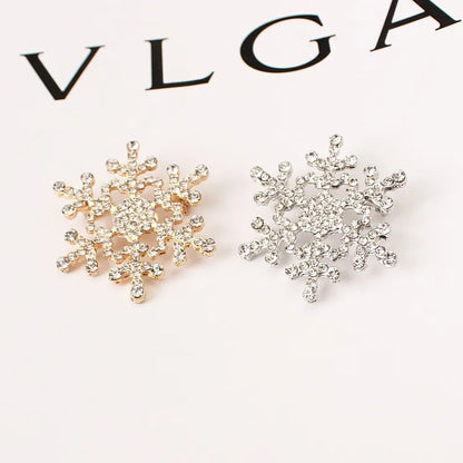 Winter New Lady Fashion Brooch Sparkling Crystal Rhinestones Large Snowflake Brooch Pins Jewelry Brooches Women Christmas Gift