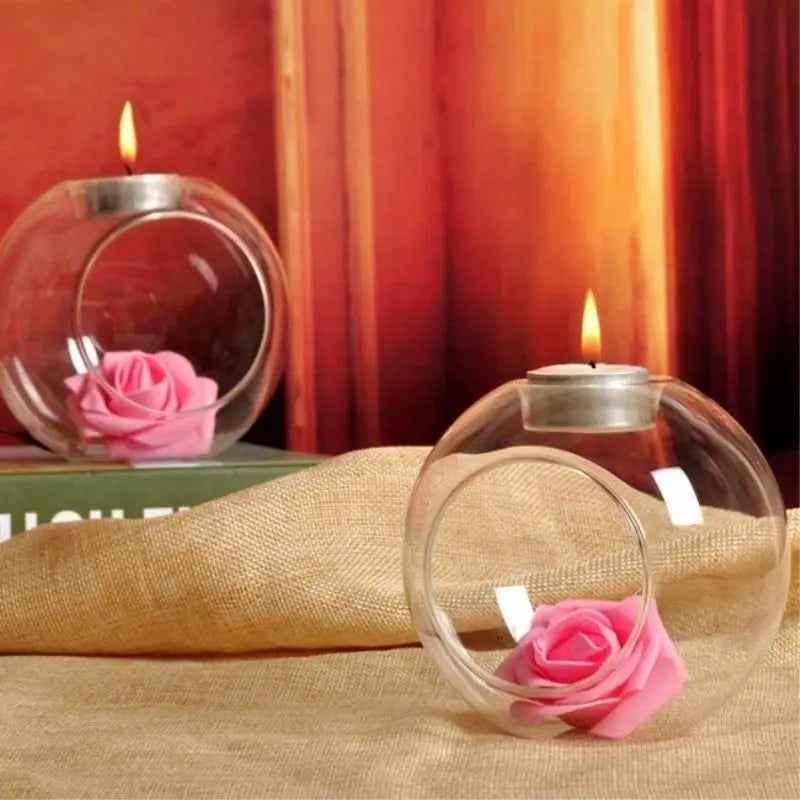 Romantic Wedding Dinner Decor Crystal Glass Hanging Candle Holder Candlestick