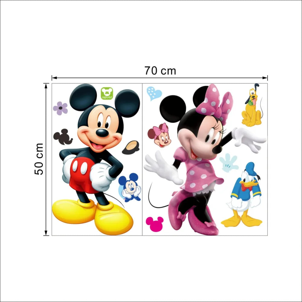Mickey Mouse Wall Stickers Sticker Decorative Kids Boys Girls DIY Bedroom Wall Decor Decal Home Art Mural Wallpaper