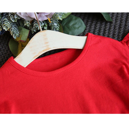 Humor Bear Girls Clothing Set New Summer Flower Hollow sleeve Tops +Shorts Kids Suits