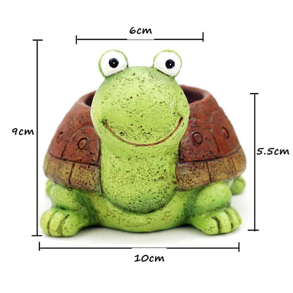 Cute Cartoon Turtle Planter for Succulents Cactus Plants, Decorative Flower Pot for Mini Bonsai, Fairy Garden Tabletop Decor