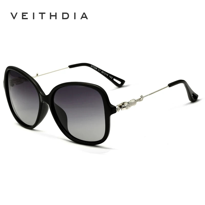 VEITHDIA  Sunglasses Gradient Vintage Retro TR90 Women's Sun Glasses Polarized UV400 Ladies Fashion Eyewear For Female 7026