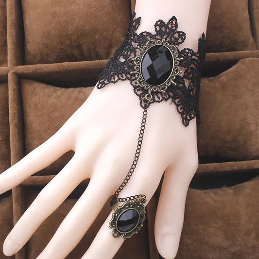 RscvonM  New Arrival Bracelet Fashion Gothic Style Black Lace Bracelets Retro Pulsera Jewelry for Women Drop shipping
