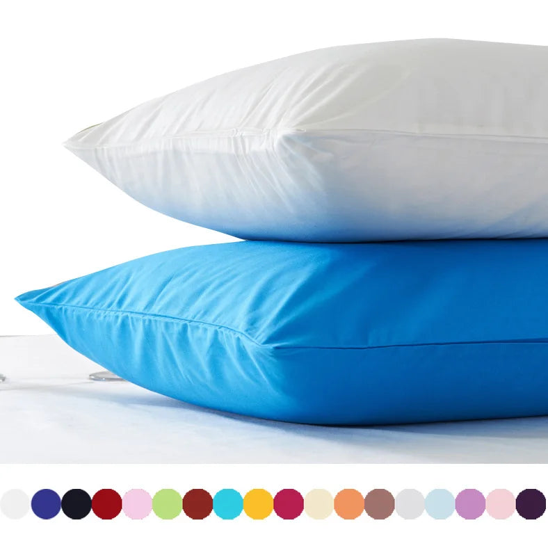 2 piece Cotton 600TC Hotel Pillowcase 19 Solid color pillow case Bedding 70x70cm 50x70 pillow cover Customize any size