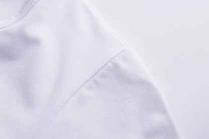 Close-up of a white fabric featuring a Halloween graphic t-shirt for women by EtherealBe