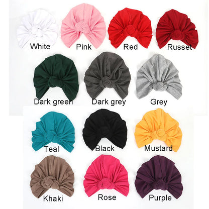 2025 High Quality Women Hats New Fashion 13 Soild Color Black White Red Beige Green Indian Turban Caps For Ladies