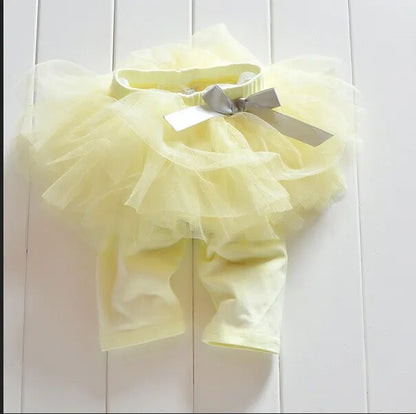 Children Girl Tutu Skirt Culottes Leggings Girl Gauze Pants Party Skirts With Bow Dance Clothing Children Skirt Pant For Girls