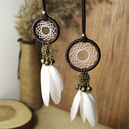 5cm Diameter small dream catcher indian feather dream catchers with jingle bells car home hanging best gift craft