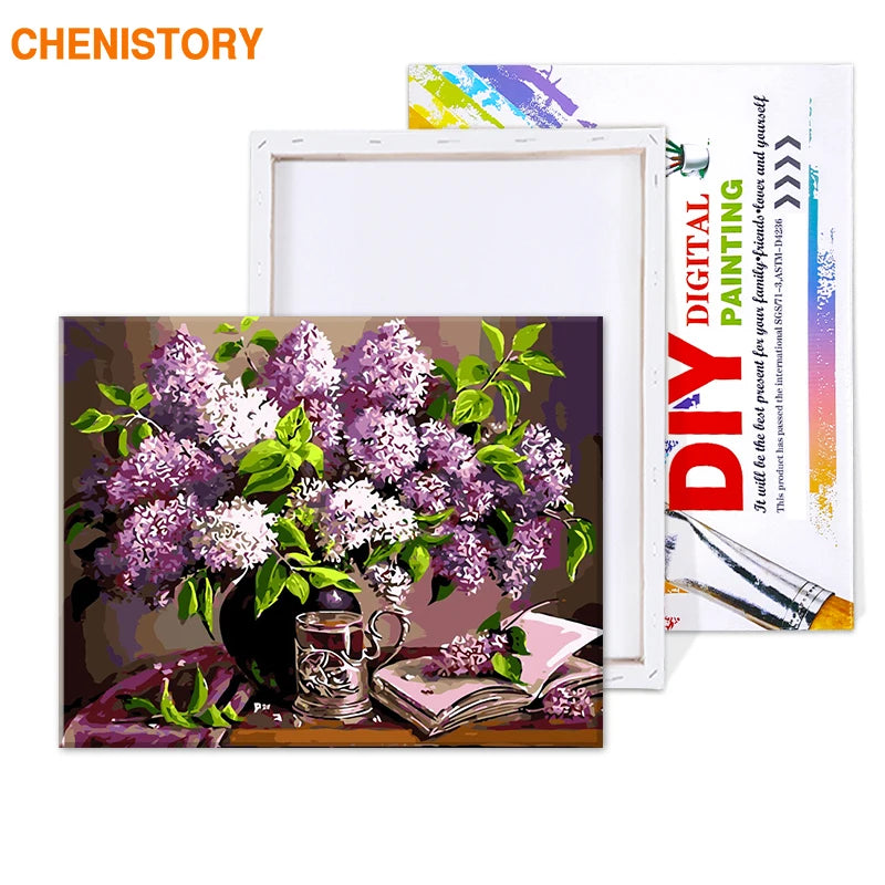CHENISTORY Frameless Flowers DIY Painting By Numbers Kit Modern Wall Art Picture Unique Gift For Home Decor Artwork 40x50cm