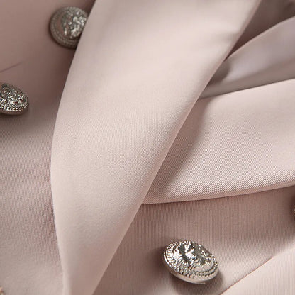 HIGH QUALITY New Fashion 2023 Baroque Designer Blazer Women's Long Sleeve Double Breasted Metal Lion Buttons Blazer Jacket Outer