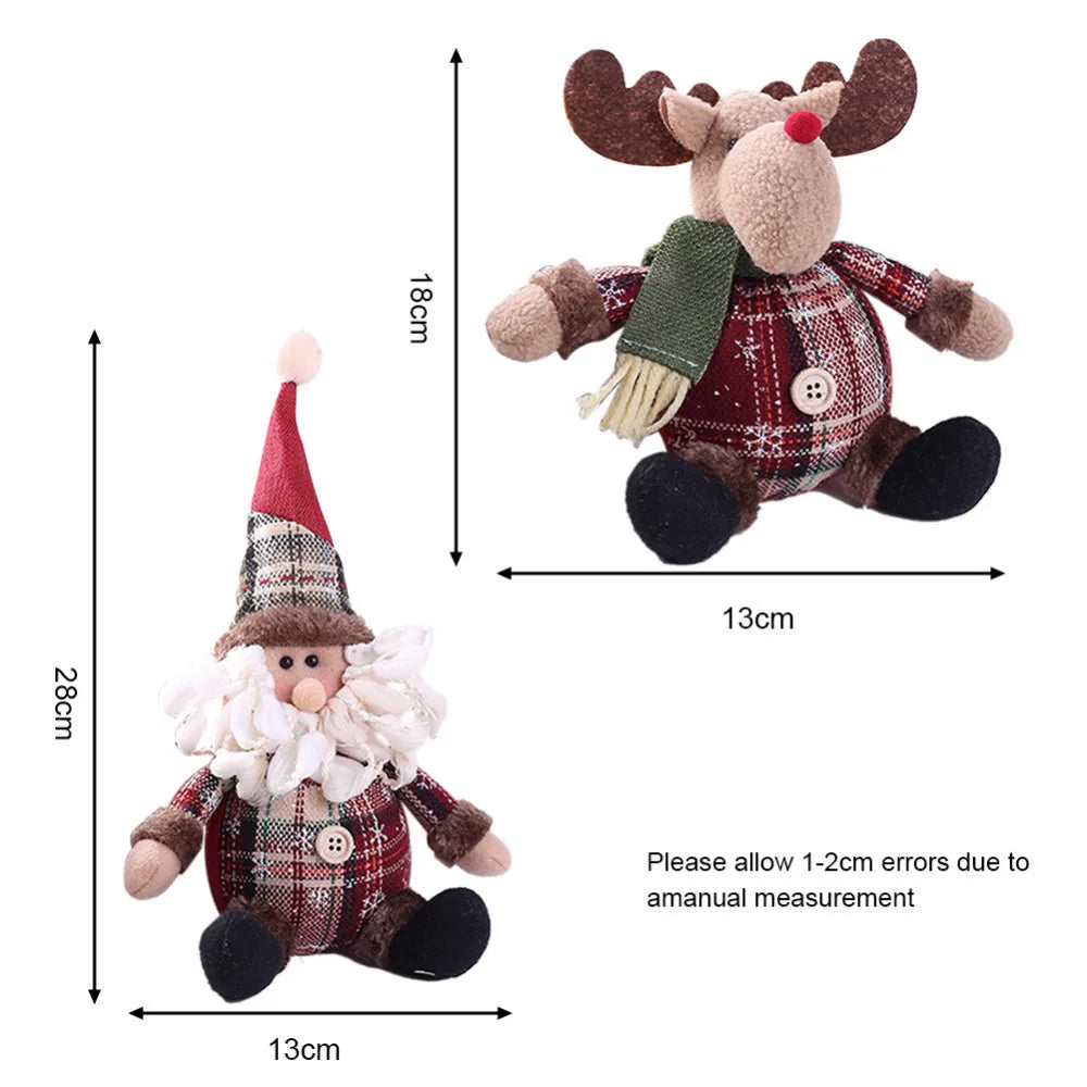 Cute Christmas Santa Claus Snowman Elk Doll Toys Christmas Tree Hanging Ornament Decoration for Home Xmas Party New Year Gifts