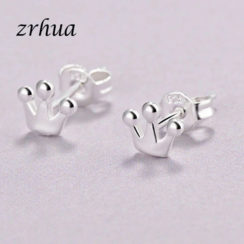 Newest 925 Sterling Silver Needle Women's Jewelry Cute Chic Stud Earrings for School Girls Kids Lady Birthday Gifts S925 Stamp