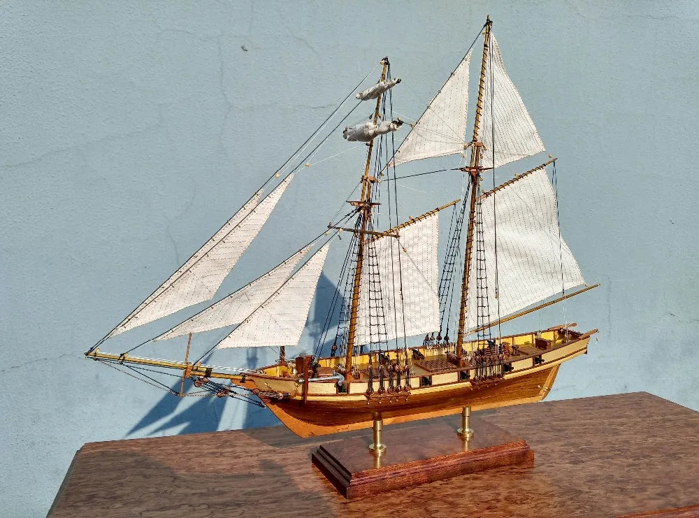 New Version Scale 1/96 Classics Ancient Ship wood Model Building Kits Harvey 1847 Wooden Sailboat DIY Home Decorations