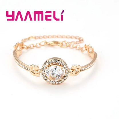 New Crystal Royal Style Punk Bangles Women's Jewelry Premium Bracelet Bride Love Jewelry Bracelet Wedding Gift Top Quality
