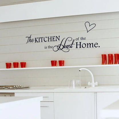 New Kitchen is Heart of the Home Letter Pattern Wall Sticker PVC Removable Home Decor DIY wall art MURAL