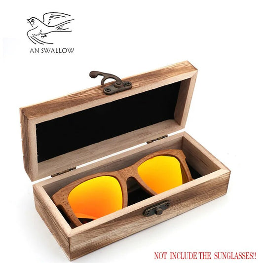 AN SWALLOWN Personality Creative Fire-Baked Color Glass Box Bag For Men And Women's Sunglasses Wooden Glass Box