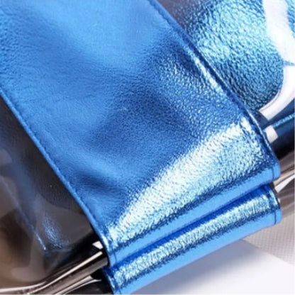 2 pcs set Women Summer Beach Bag PVC Transparent Composite Bags Set Shoulder Bag with Purse Waterproof Beach Tote Casual Bag